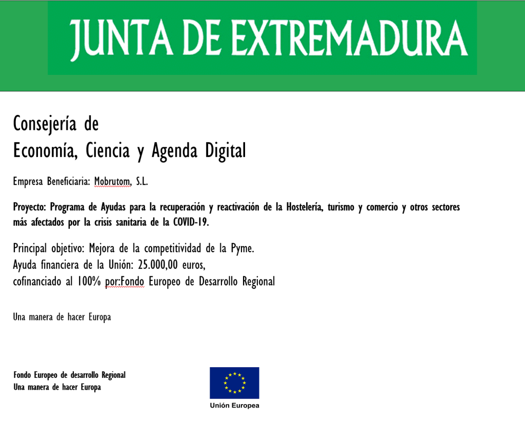 Anuncio Junta Extremadura Mobrutom